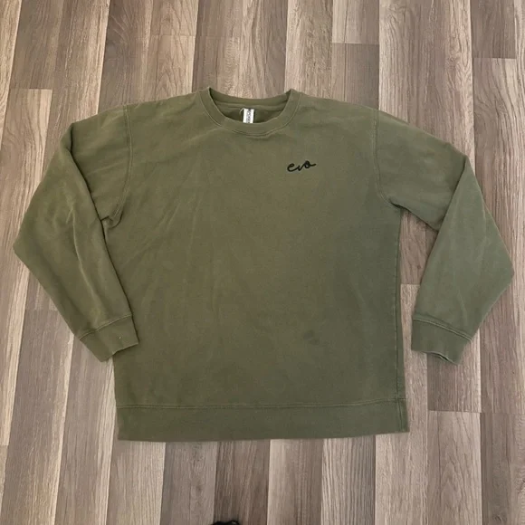 Men's Olive Crewneck Sweater by CVC - Picture 5 of 6